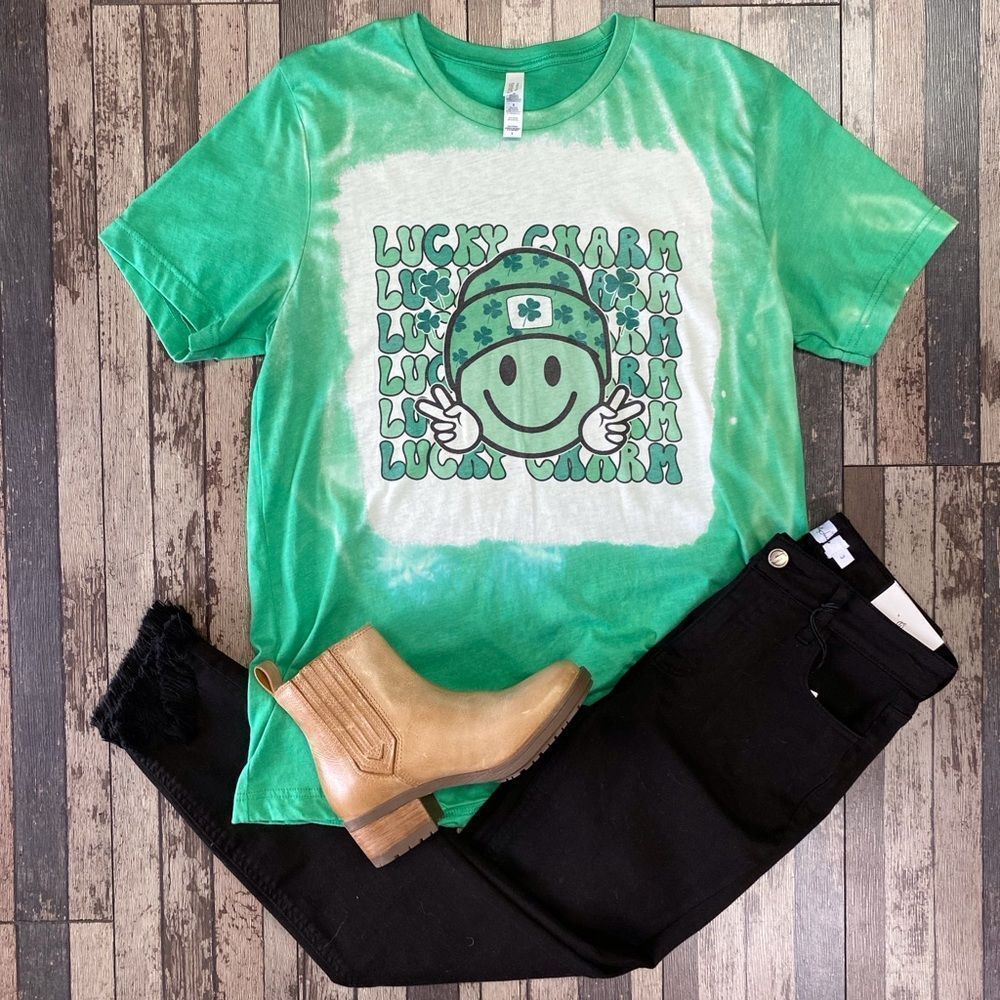 Lucky Charm Smiley Bleached Tee
